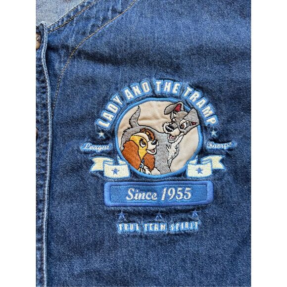 Vintage Disney Catalog Lady and the Tramp Embroidered Chambray Button Up - Picture 8 of 9